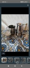 set in acciaio per  colazione 