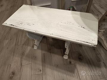 Tavolino rettangolare basso Shabby Chic