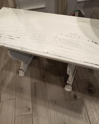 Tavolino rettangolare basso Shabby Chic