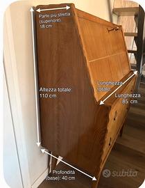Cassettiera Secretaire - scrittoio vintage mobile