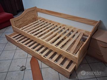 letto singolo con letto estraibile 