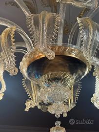 Lampadario originale in vetro di Murano 8 luci