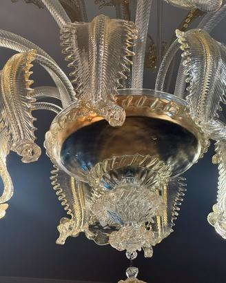 Lampadario originale in vetro di Murano 8 luci