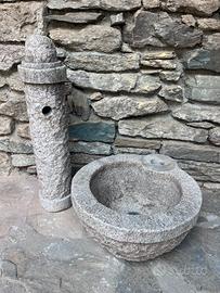 Fontana in granito Rosa da giardino