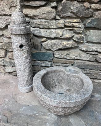 Fontana in granito Rosa da giardino
