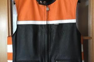 Giubbotto moto senza maniche in pelle tg 48