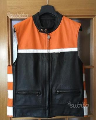 Giubbotto moto senza maniche in pelle tg 48