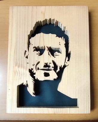 Ritratto di Francesco Totti in legno