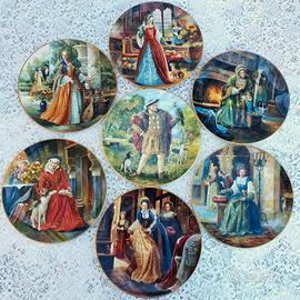 Set 7 piatti,Royal Doulton, Enrico VIII + 6 moglie