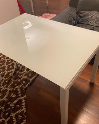 Tavolo in vetro bianco made in italy