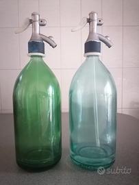 sifoni seltz soda coppia vetro vintage antichi