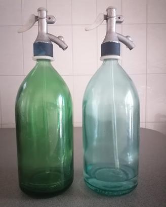 sifoni seltz soda coppia vetro vintage antichi