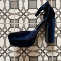 Décolleté velluto blu