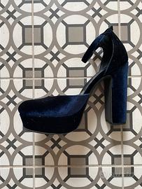 Décolleté velluto blu