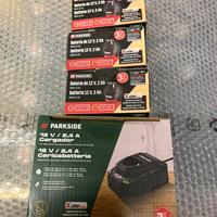 3 batterie 12v Con Caricabatterie Parkside NUOVI