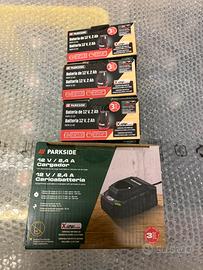 3 batterie 12v Con Caricabatterie Parkside NUOVI
