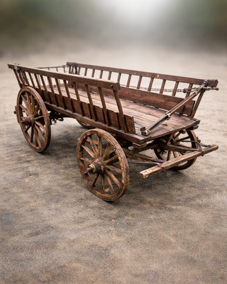 Antico carretto agricolo in legno d’epoca