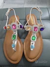 sandalo Infradito con gioielli n 36