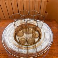 6 bicchieri esagonali vetro soffiato Murano