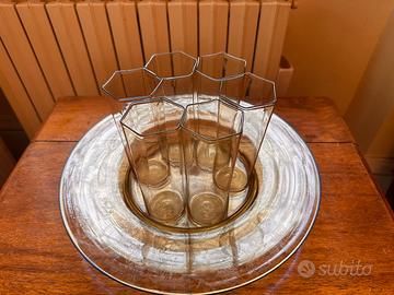 6 bicchieri esagonali vetro soffiato Murano