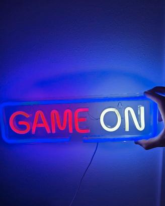 Insegna luminosa led "GAME ON" effetto neon – Nuov