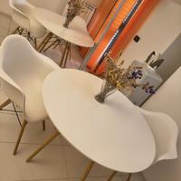 Tavolo Rotondo Design Scandinavo – Bianco/Legno