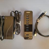 Set AUKEY – Hub USB 3.0 7 porte + alimentatore + c