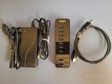 Set AUKEY – Hub USB 3.0 7 porte + alimentatore + c