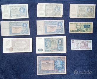 Polonia Lotto composto da 10 banconote antiche.