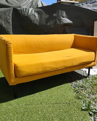 Divano vintage anni '80 giallo ocra senape