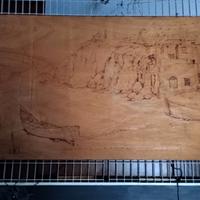 Marina fuoco su legno