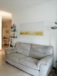 divano in microfibra grigio perla