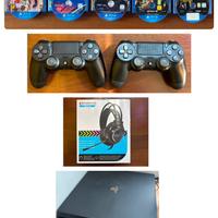 PS4 PRO + 2 Joistick + 5 Giochi + Cuffie Gaming