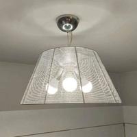 Lampadario grigio argento a 3 luci