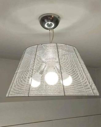 Lampadario grigio argento a 3 luci