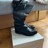 Stivali neri in pelle Contigo, taglia 35, borchie