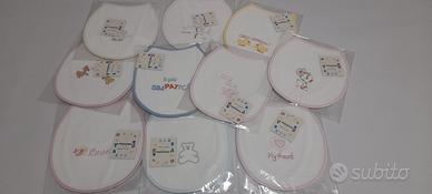 10 PZ  EURO 10 - BAVAGLIA BAVETTINA BAVETTA RICAMO