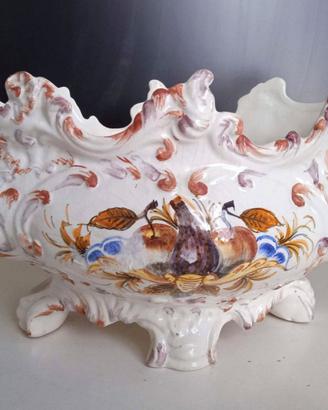 Centrotavola vintage ceramica Bassano dipinto