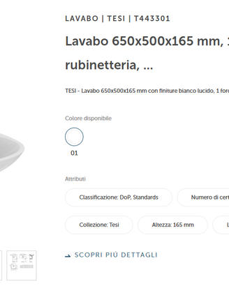 Lavabo 650 TESI Ideal standard