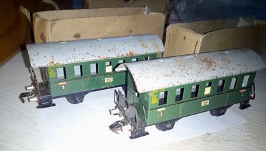 🚂 2 Carrozze H0 Fleischmann US ZONE GERMANY 1947