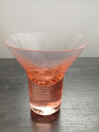 5 Bicchieri da cocktail vintage vetro rosa