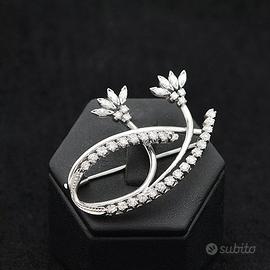 SPILLA VINTAGE IN ORO BIANCO 18 KT DIAMANTI 0.95CT