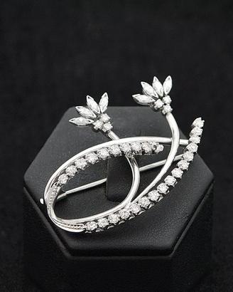 SPILLA VINTAGE IN ORO BIANCO 18 KT DIAMANTI 0.95CT