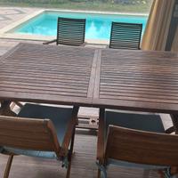 Tavolo giardino legno 2 metri x 1,20 allungabile