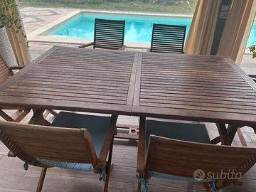 Tavolo giardino legno 2 metri x 1,20 allungabile
