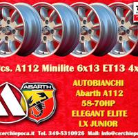 4 Cerchi FIAT Minilite 6x13 124 127 128 X1/9 A112