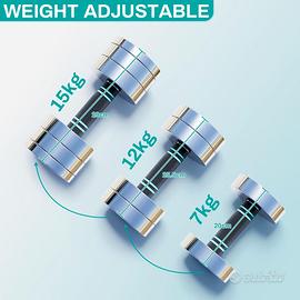 Manubri Fitness in acciaio regolabili 15 kg