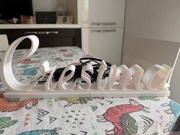 Scritta Cresima stampata in 3D