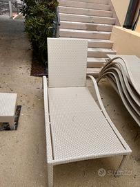 lettini prendisole in rattan sinteti lotto di 23