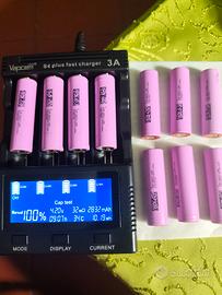 Set di 10 batterie 18650 litio 2800mAh 